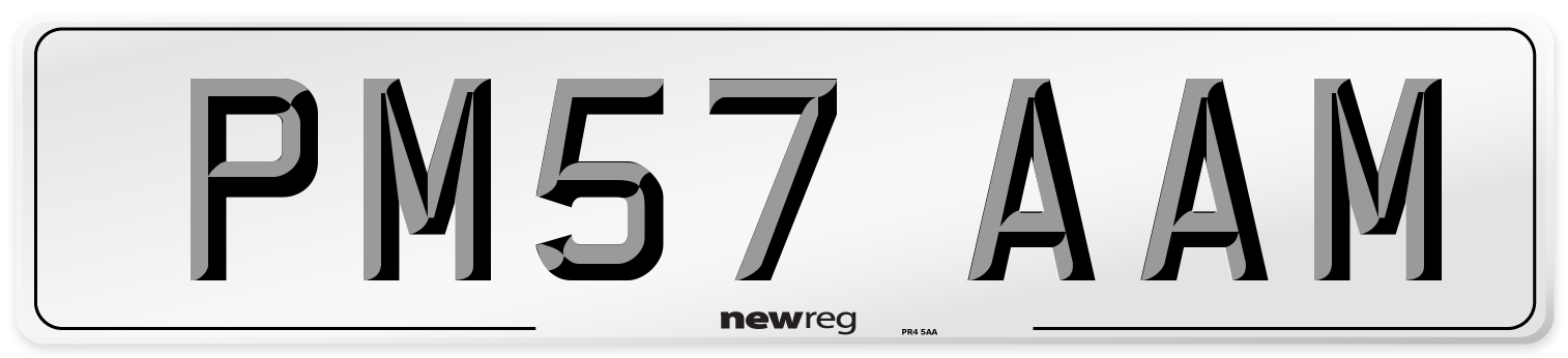PM57 AAM Number Plate from New Reg